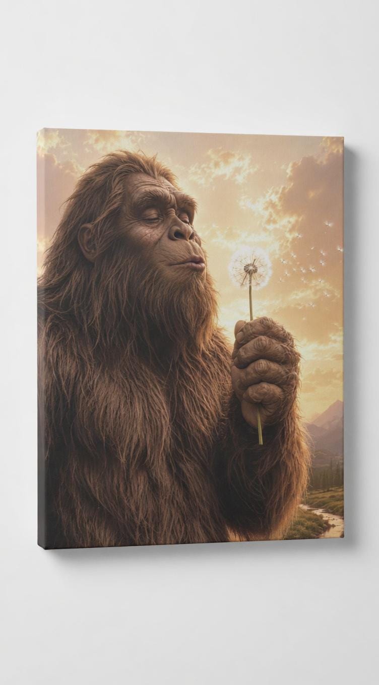 Dandelion Bigfoot Canvas Print Canvas Print — lifestyle setting