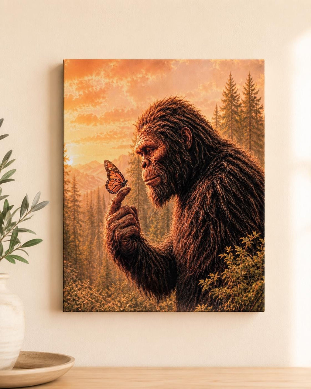 Bigfoot Butterfly Canvas Print Canvas Print — front view on white background