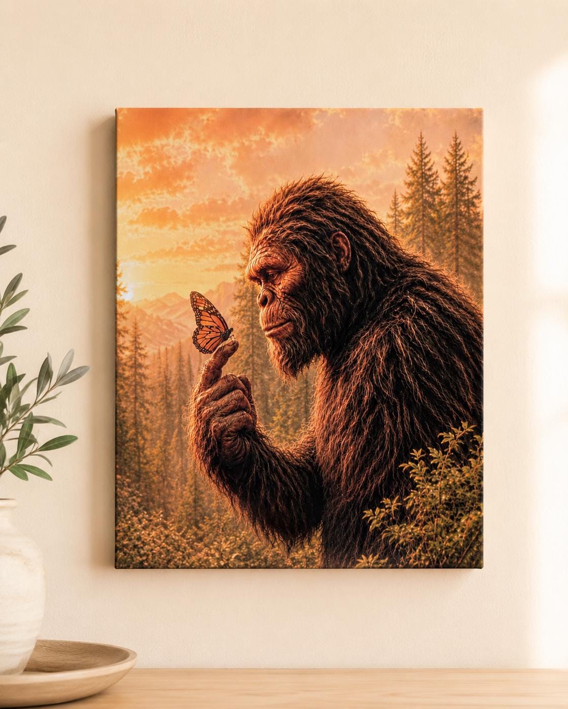 Bigfoot Butterfly Canvas Print Canvas Print — front view on white background