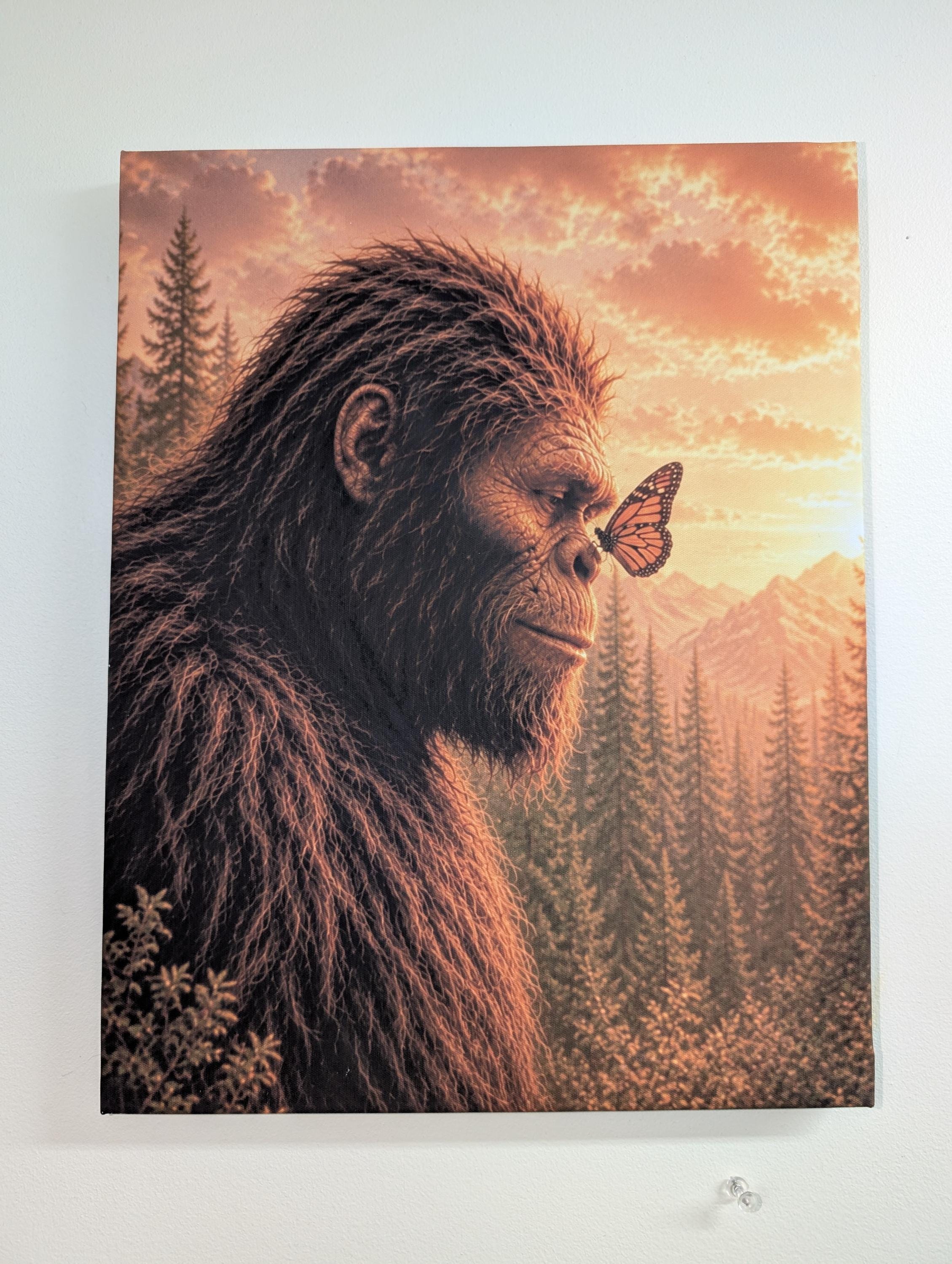 Butterfly Bigfoot Canvas Print Canvas Print — front view on white background