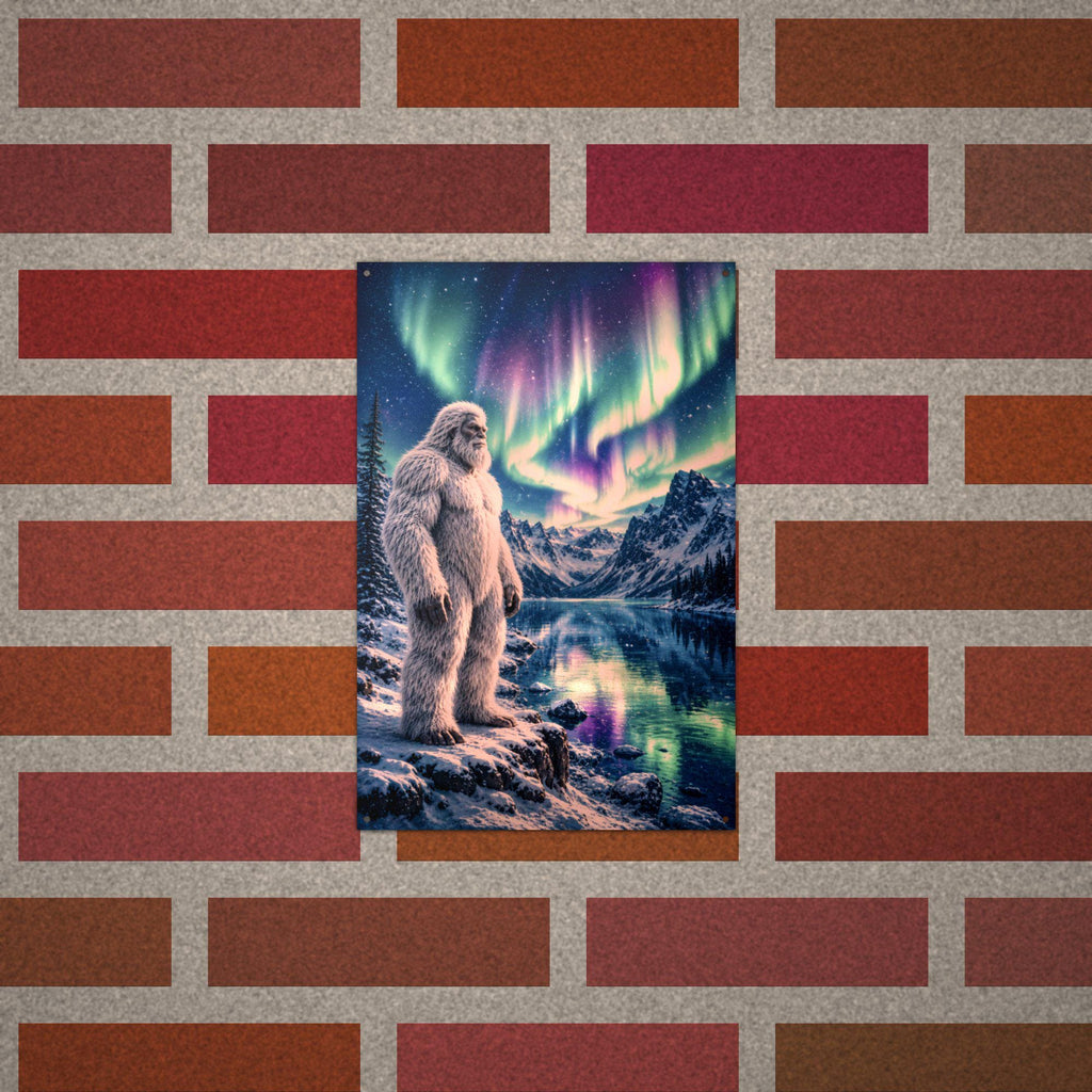 Aurora Lake Yeti Metal Sign Bigfoot Aluminum Sign — alternate angle