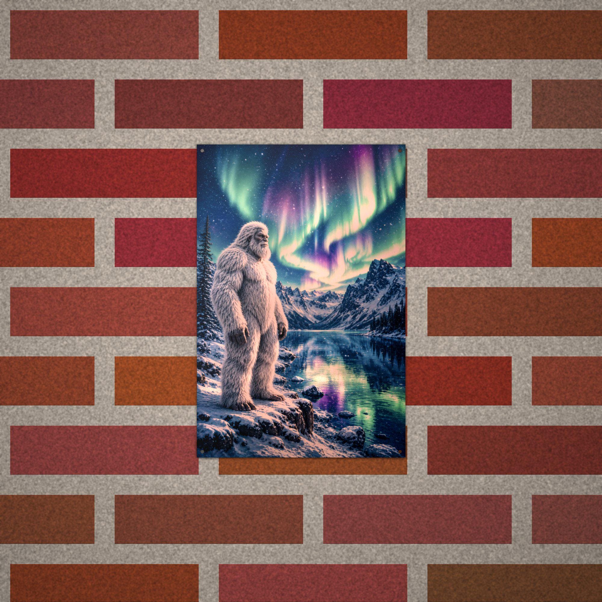 Aurora Lake Yeti Metal Sign Bigfoot Aluminum Sign — alternate angle