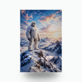 Sunrise Summit Yeti Metal Sign Bigfoot Aluminum Sign — front view on white background