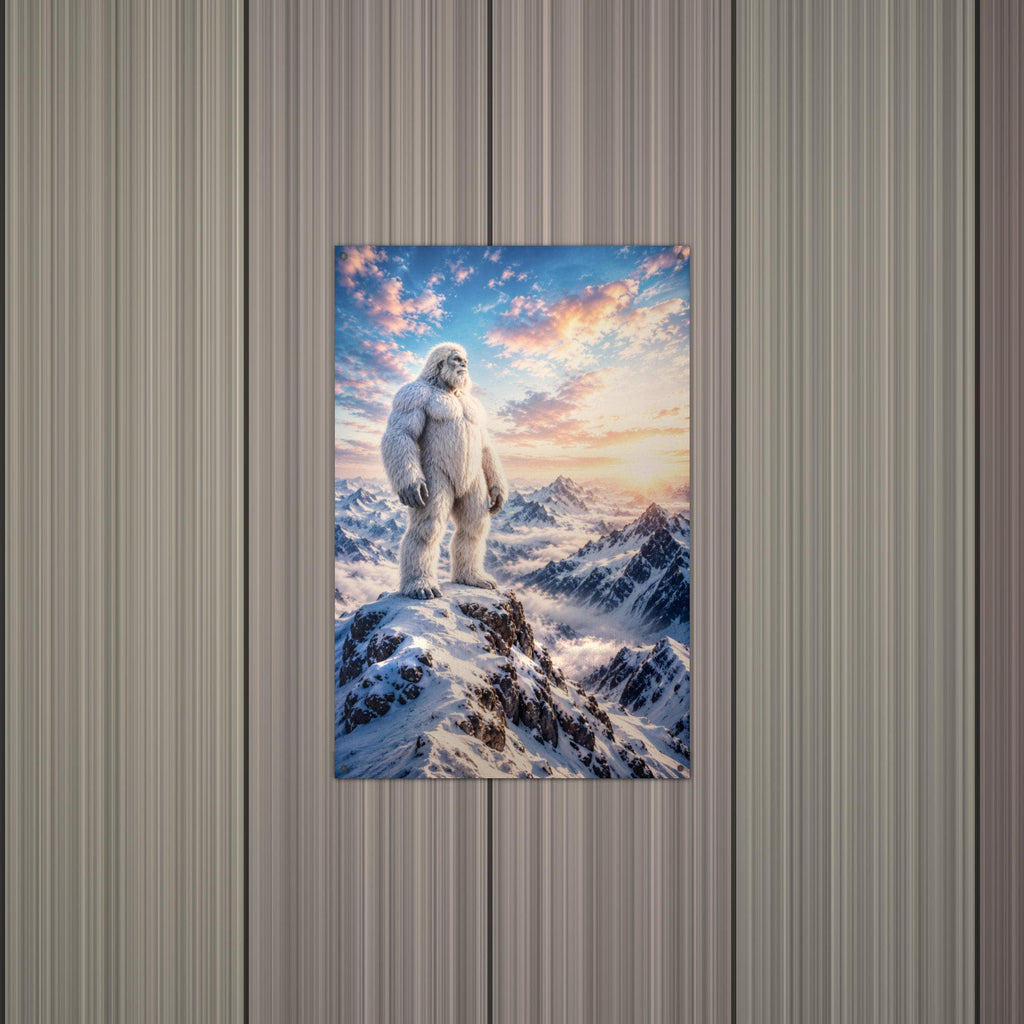 Sunrise Summit Yeti Metal Sign Bigfoot Aluminum Sign — alternate angle