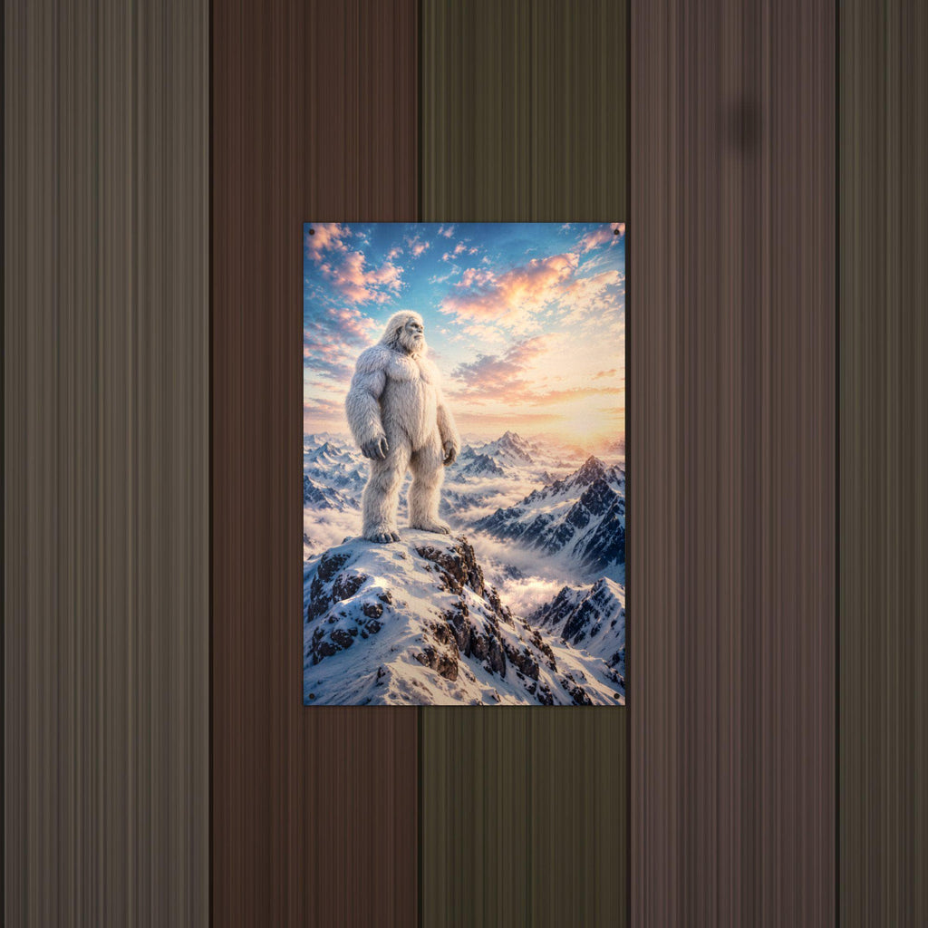 Sunrise Summit Yeti Metal Sign Bigfoot Aluminum Sign — alternate angle