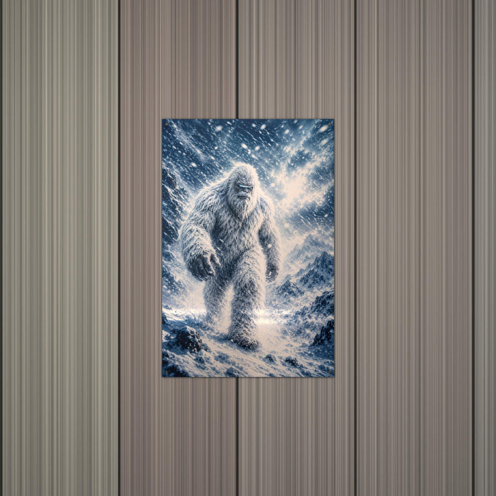 Blizzard Storm Yeti Metal Sign Bigfoot Aluminum Sign — alternate angle