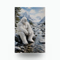 Mountain Stream Yeti Metal Sign Bigfoot Aluminum Sign — front view on white background