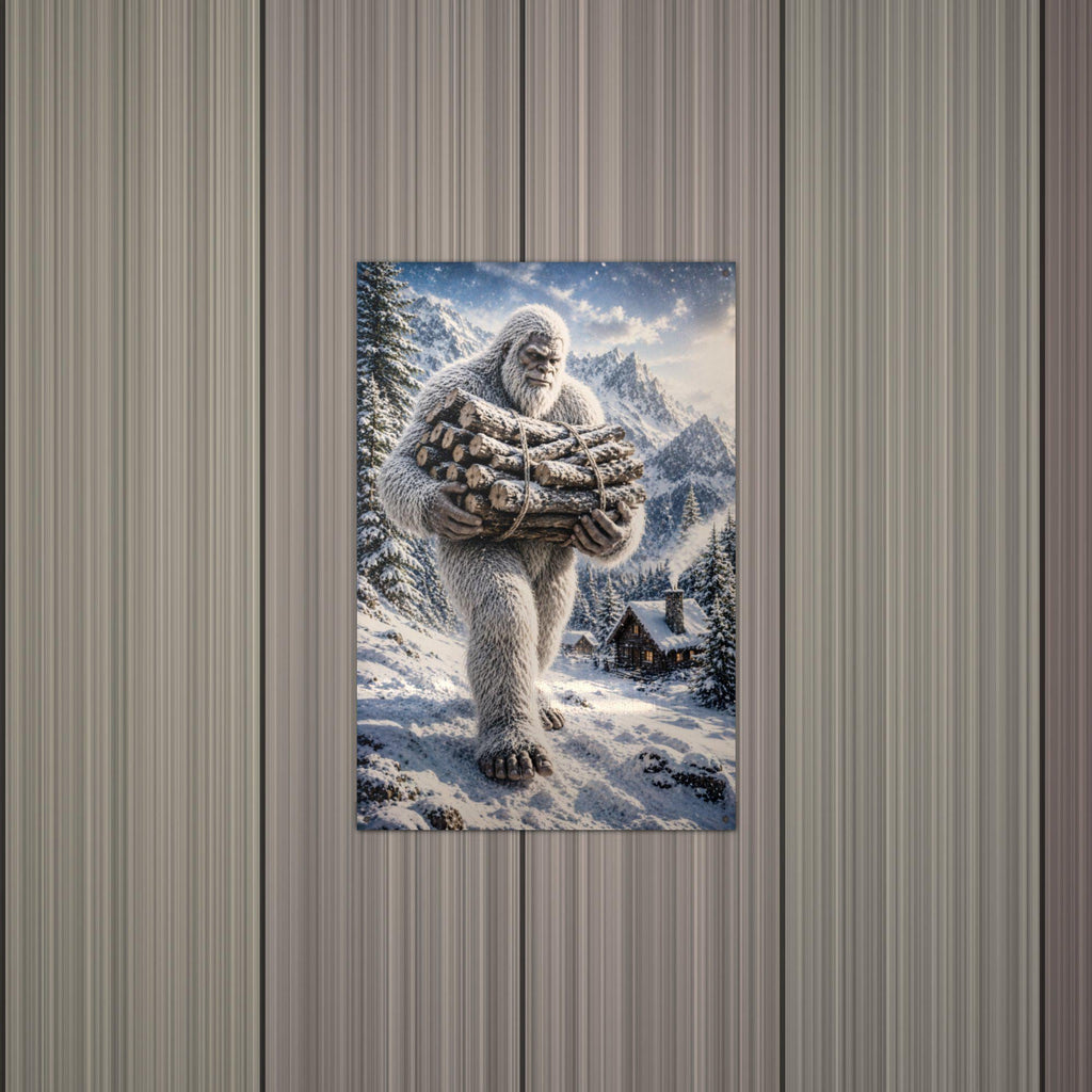Firewood Yeti Metal Sign Bigfoot Aluminum Sign — alternate angle