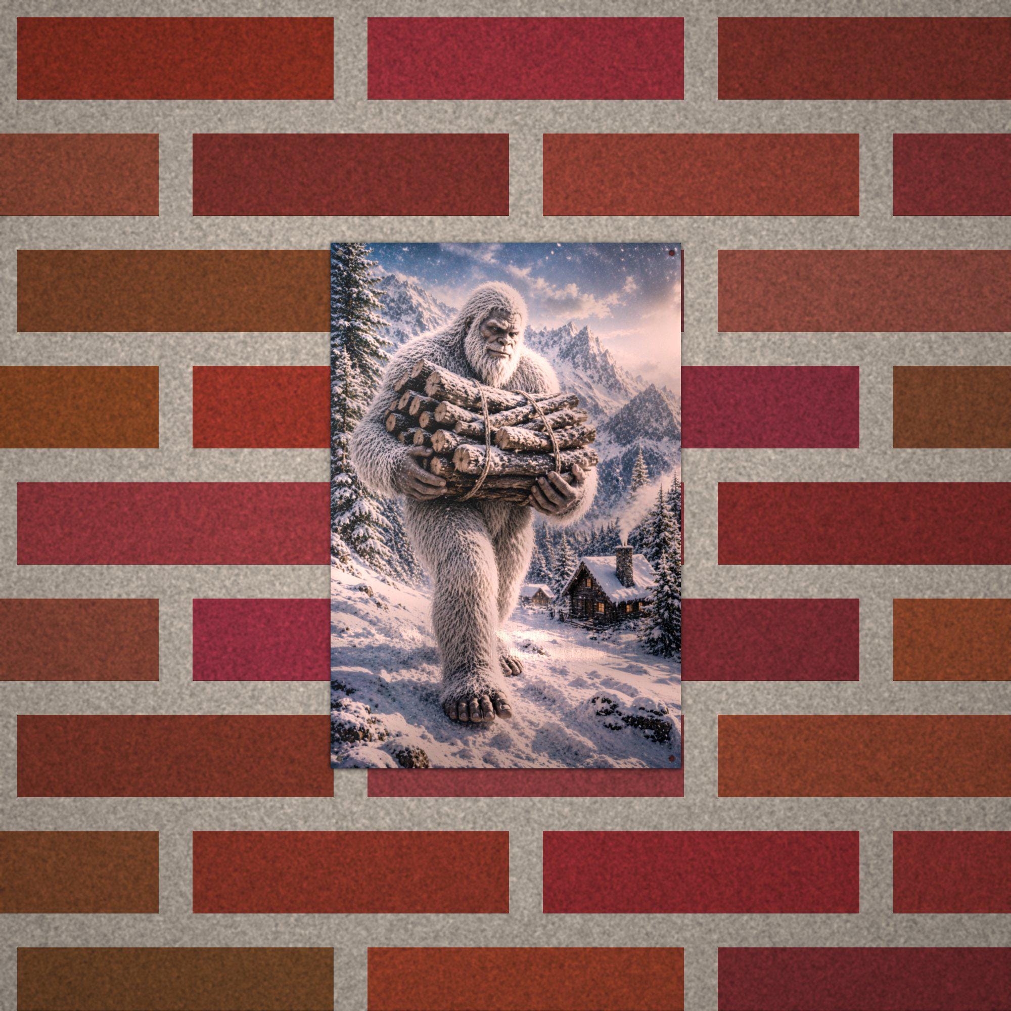 Firewood Yeti Metal Sign Bigfoot Aluminum Sign — alternate angle