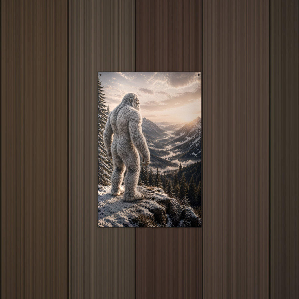 Cloud Valley Yeti Metal Sign Bigfoot Aluminum Sign — lifestyle setting