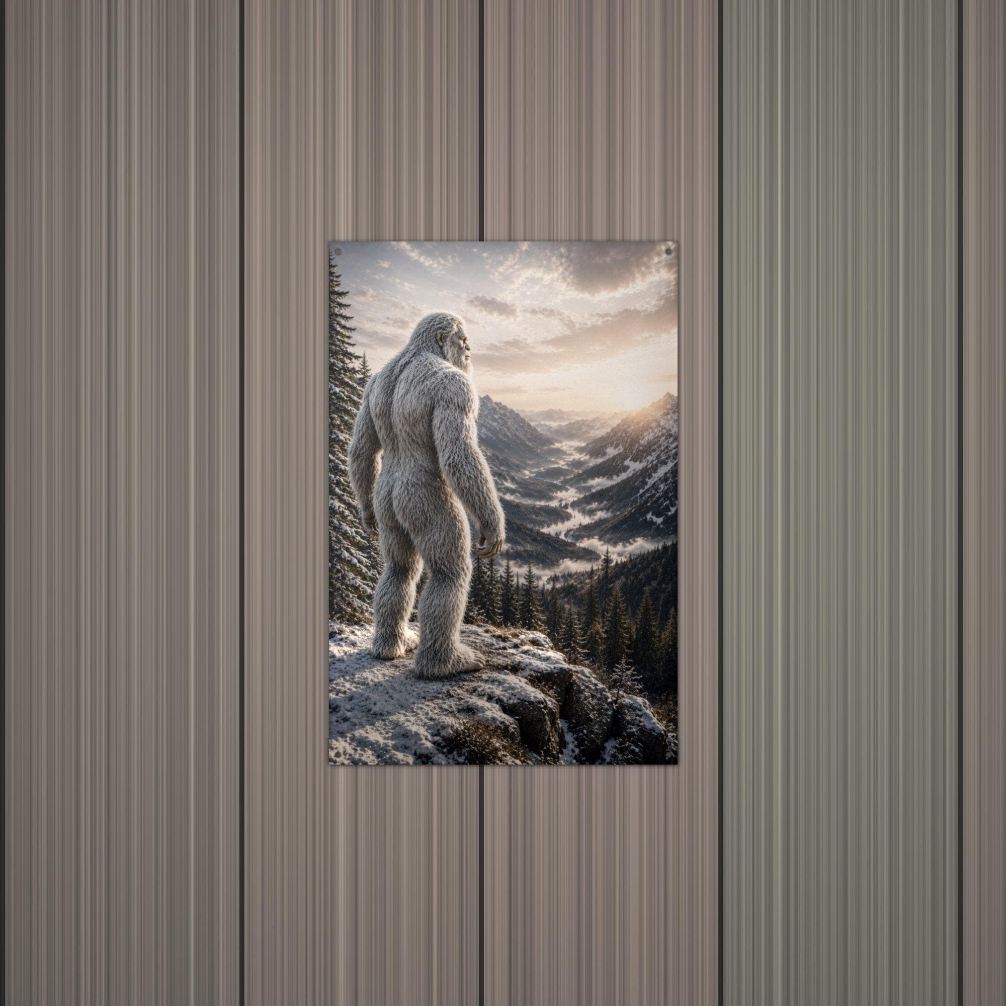 Cloud Valley Yeti Metal Sign Bigfoot Aluminum Sign — alternate angle