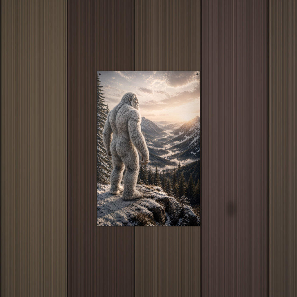 Cloud Valley Yeti Metal Sign Bigfoot Aluminum Sign — alternate angle