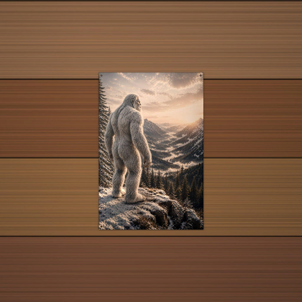 Cloud Valley Yeti Metal Sign Bigfoot Aluminum Sign — alternate angle