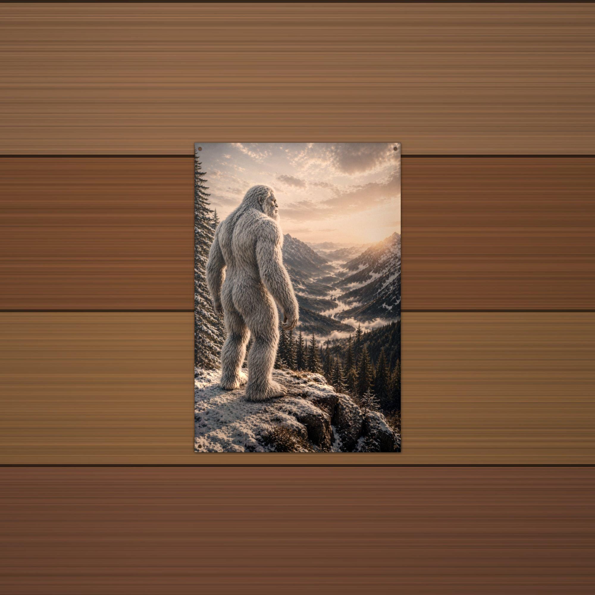 Cloud Valley Yeti Metal Sign Bigfoot Aluminum Sign — alternate angle