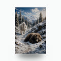 Bear Nap Yeti Metal Sign Bigfoot Aluminum Sign — front view on white background