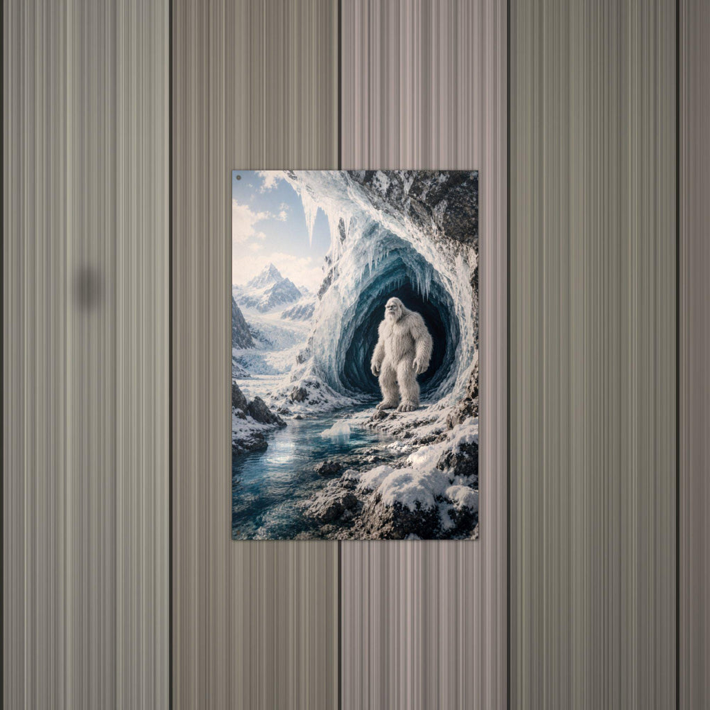 Ice Cave Yeti Metal Sign Bigfoot Aluminum Sign — alternate angle