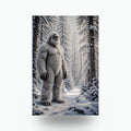 Snowy Path Yeti Metal Sign Bigfoot Aluminum Sign — front view on white background