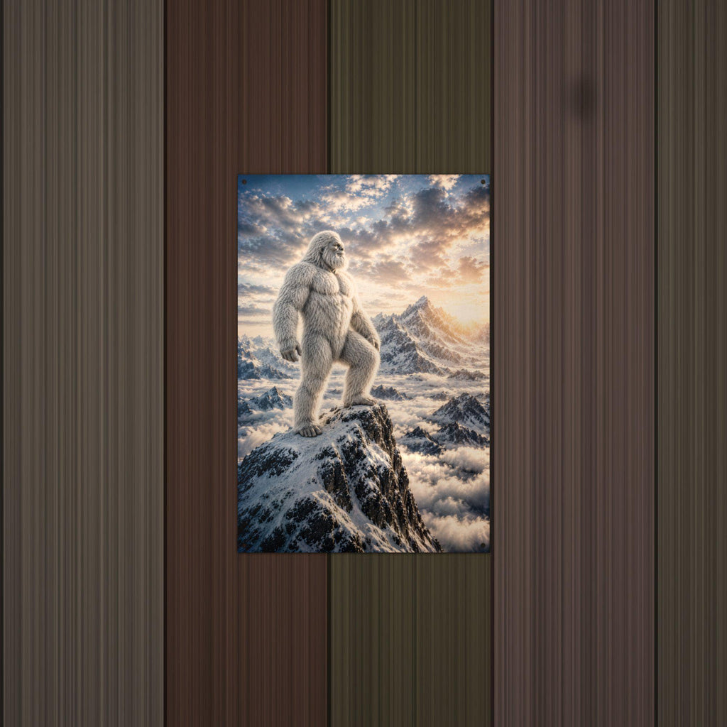 Summit Sunset Yeti Metal Sign Bigfoot Aluminum Sign — alternate angle