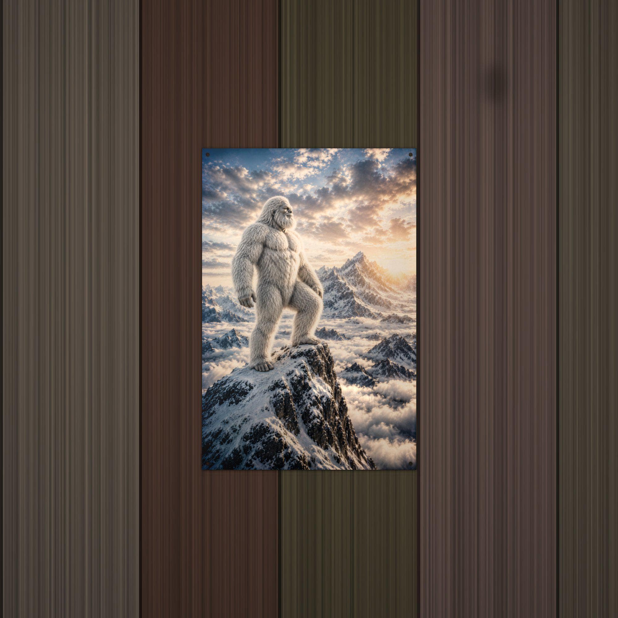 Summit Sunset Yeti Metal Sign Bigfoot Aluminum Sign — alternate angle