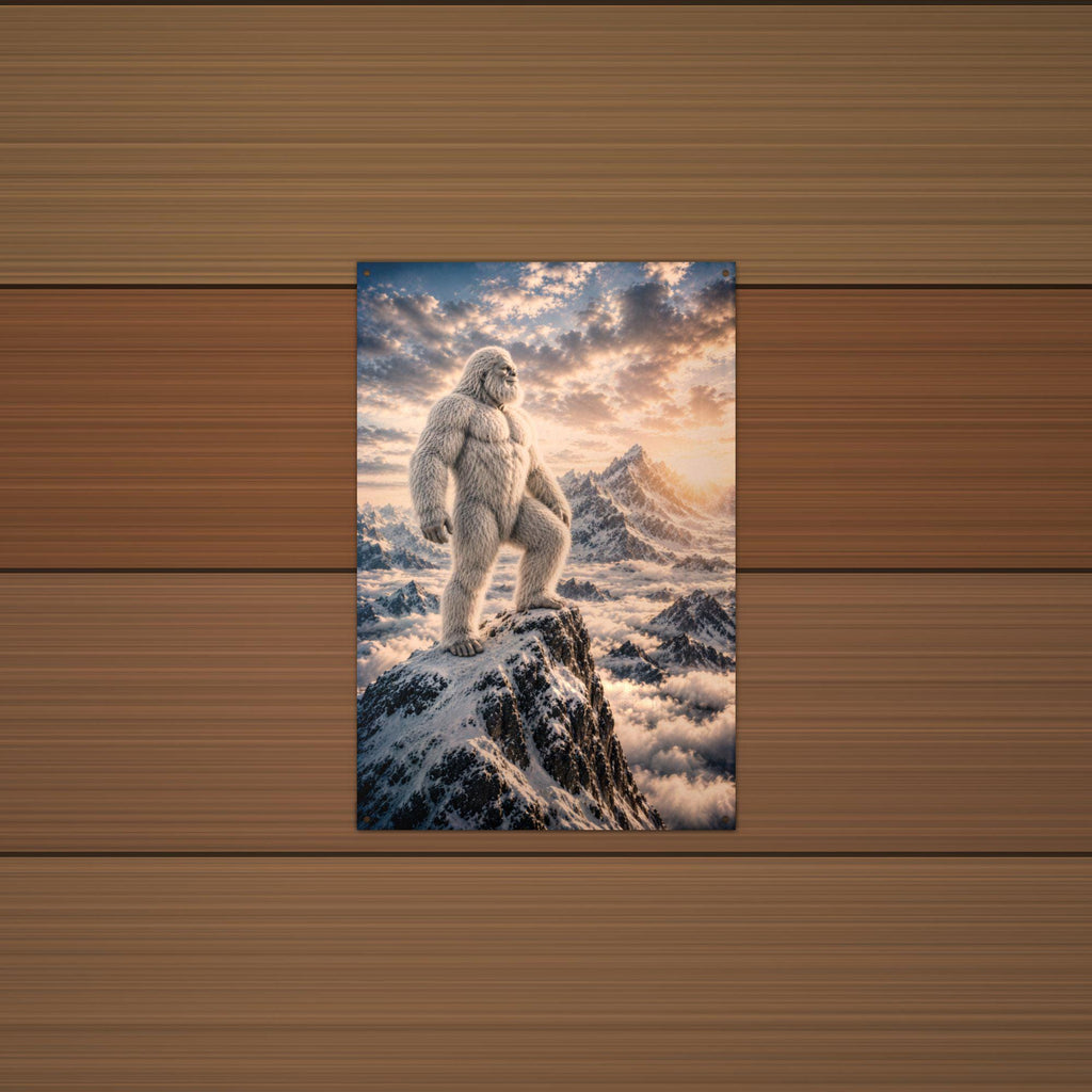 Summit Sunset Yeti Metal Sign Bigfoot Aluminum Sign — alternate angle