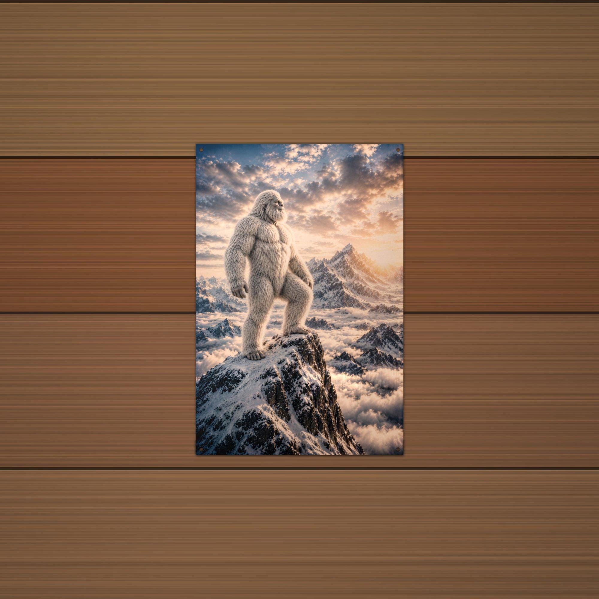 Summit Sunset Yeti Metal Sign Bigfoot Aluminum Sign — alternate angle