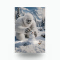 Snowman Builder Yeti Metal Sign Bigfoot Aluminum Sign — front view on white background