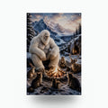 Campfire Cats Yeti Metal Sign Bigfoot Aluminum Sign — front view on white background