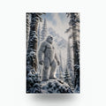 Sunburst Forest Yeti Metal Sign Bigfoot Aluminum Sign — front view on white background