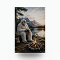 Lakeside Coffee Yeti Metal Sign Bigfoot Aluminum Sign — front view on white background