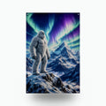 Aurora Mountain Yeti Metal Sign Bigfoot Aluminum Sign — front view on white background