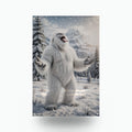 Laughing Yeti Metal Sign Bigfoot Aluminum Sign — front view on white background