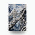 Rope Bridge Yeti Metal Sign Bigfoot Aluminum Sign — front view on white background