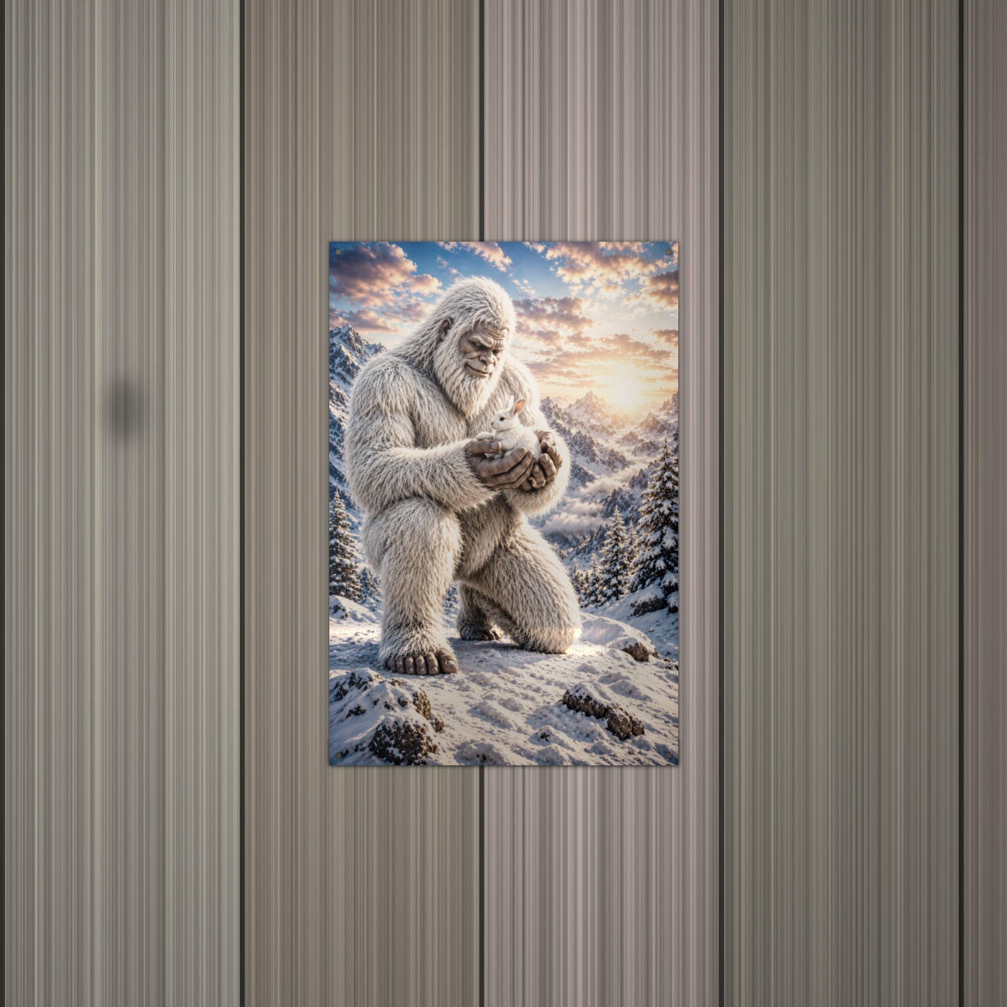 Gentle Yeti Metal Sign Bigfoot Aluminum Sign — alternate angle