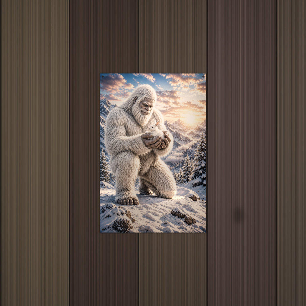 Gentle Yeti Metal Sign Bigfoot Aluminum Sign — alternate angle