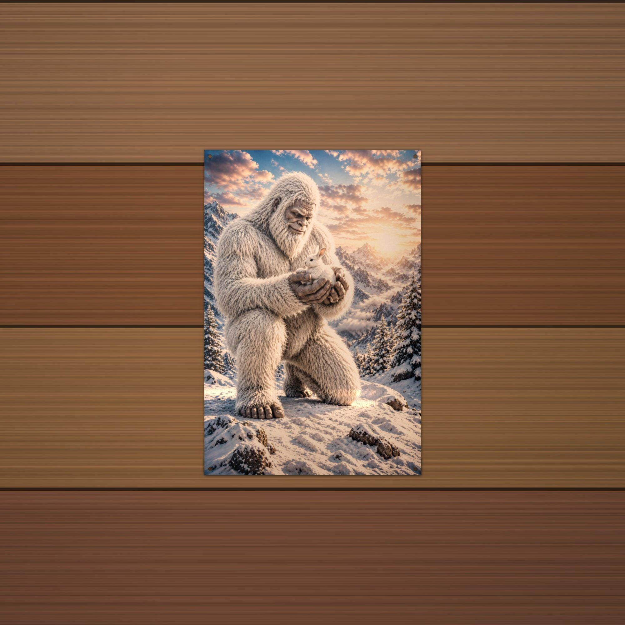 Gentle Yeti Metal Sign Bigfoot Aluminum Sign — alternate angle
