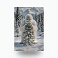 Tree Hug Yeti Metal Sign Bigfoot Aluminum Sign — front view on white background