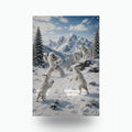 Snowball Fight Yeti Metal Sign Bigfoot Aluminum Sign — front view on white background