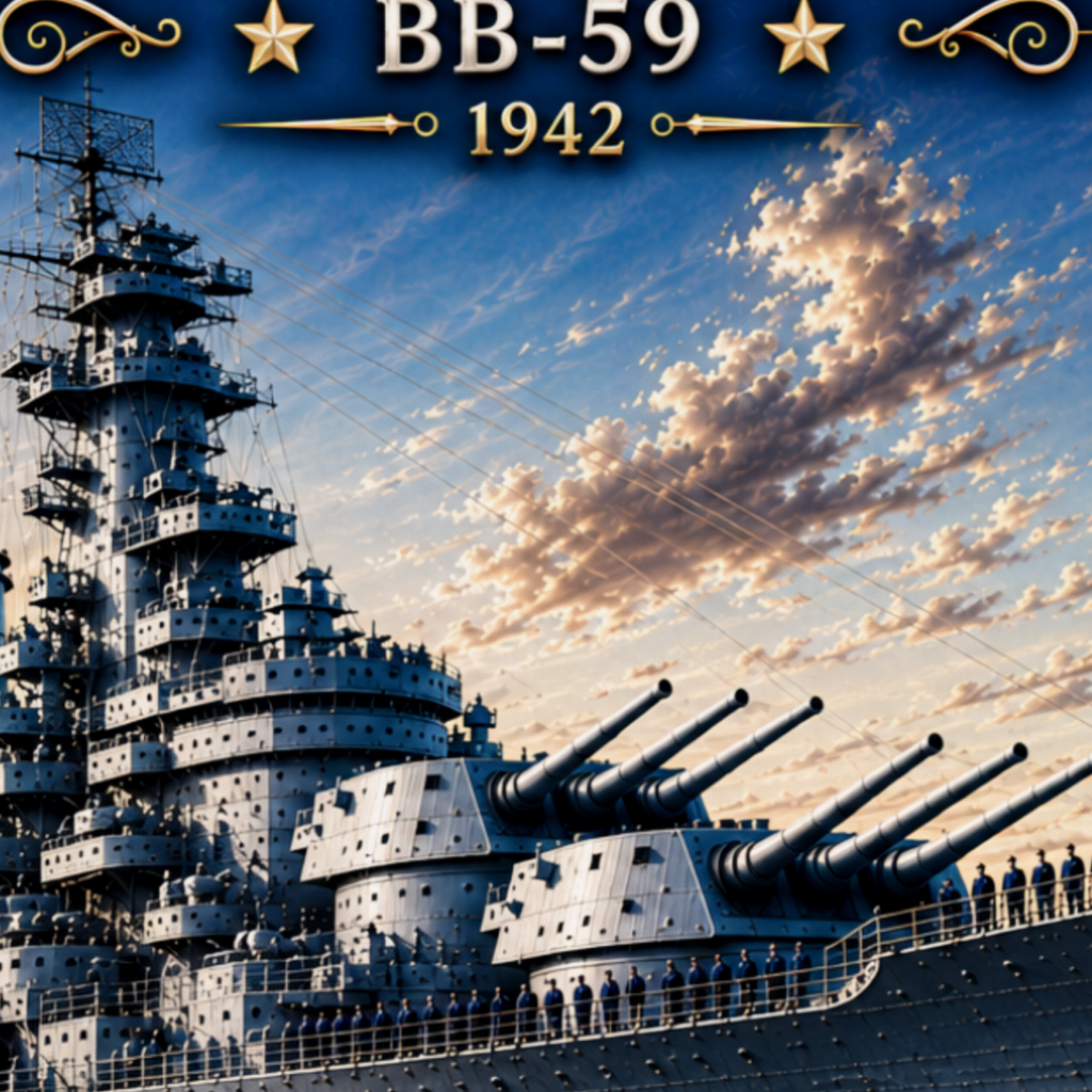 USS Massachusetts Battleship Metal Wall Art, US Navy | 12x8 Aluminum | Veteran Gift, Military Decor