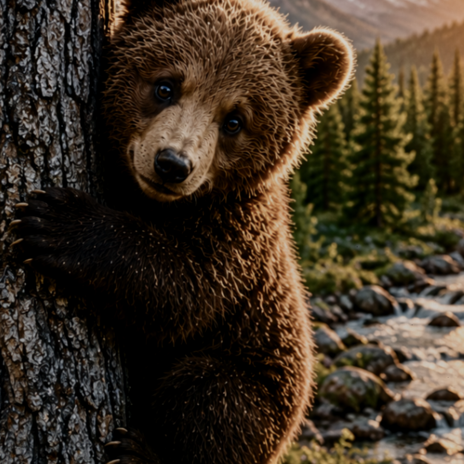 Cub at Sunset Bear Metal Wall Art, Wildlife Sign | 8x12 Aluminum | Cabin Decor, Bear Lover Gift