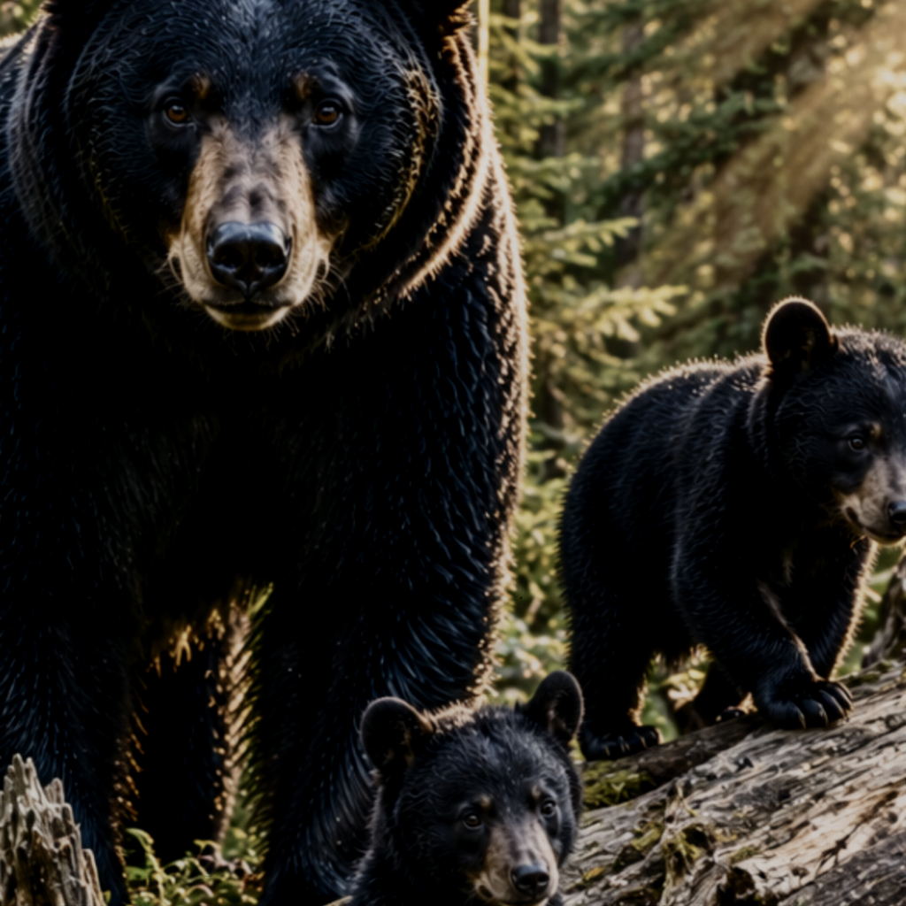 Forest Sunbeams Bear Metal Wall Art, Wildlife Sign | 8x12 Aluminum | Cabin Decor, Bear Lover Gift
