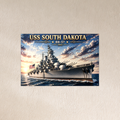 USS South Dakota Battleship Metal Wall Art, US Navy | 12x8 Aluminum | Veteran Gift, Military Decor
