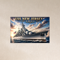 USS New Jersey Battleship Metal Wall Art, US Navy | 12x8 Aluminum | Veteran Gift, Military Decor