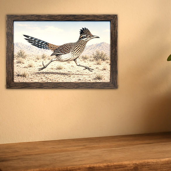 Leaping Coyote Metal Wall Art, Ink Color Splash | 12x8 Aluminum | Desert Southwest Decor, Wildlife Gift