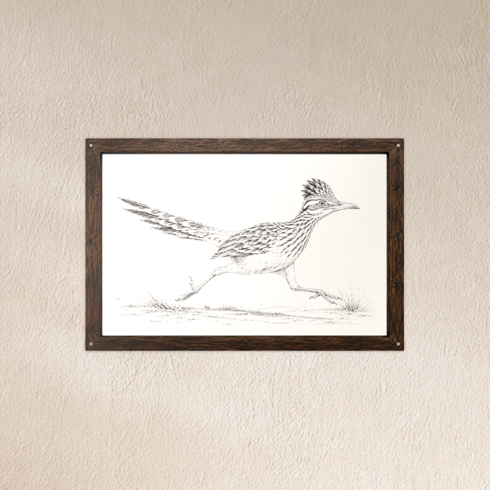 Running Roadrunner Metal Wall Art, Ink Color Splash | 12x8 Aluminum | Desert Southwest Decor, Wildlife Gift
