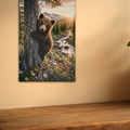 Cub at Sunset Bear Metal Wall Art, Wildlife Sign | 8x12 Aluminum | Cabin Decor, Bear Lover Gift