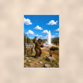 Yellowstone Bigfoot — 24x36 in art print poster, premium luster paper with a white border; poster shown straight on against a warm wall.