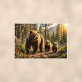 Forest Sunset Bear — 36x24 in art print poster, premium luster paper with a white border; poster shown straight on against a warm wall.