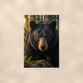 Bear Portrait Bear — 24x36 in art print poster, premium luster paper with a white border; poster shown straight on against a warm wall.