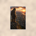 City Lights Bigfoot — 24x36 in art print poster, premium luster paper with a white border; poster shown straight on against a warm wall.
