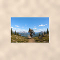 Mountain Bike Bigfoot Scenic — 36x24 in art print poster, premium luster paper with a white border; poster shown straight on against a warm wall.